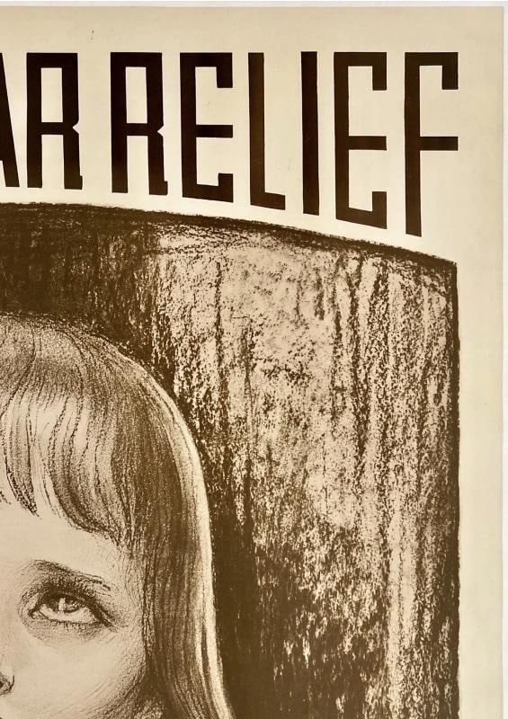 Original Vintage Poster POLISH WAR RELIEF World War II Propaganda WWII LINEN - 3