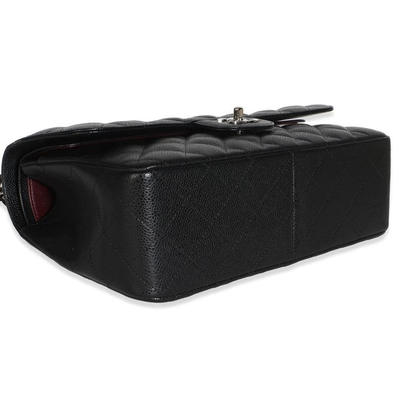 Chanel Black Quilted Caviar Jumbo Double Flap Bag - 8