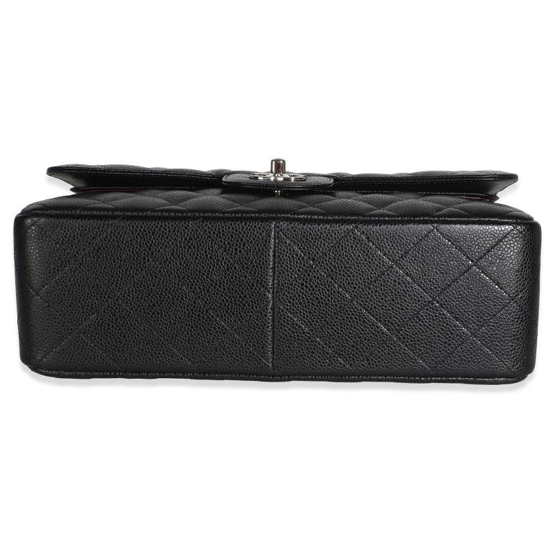 Chanel Black Quilted Caviar Jumbo Double Flap Bag - 9
