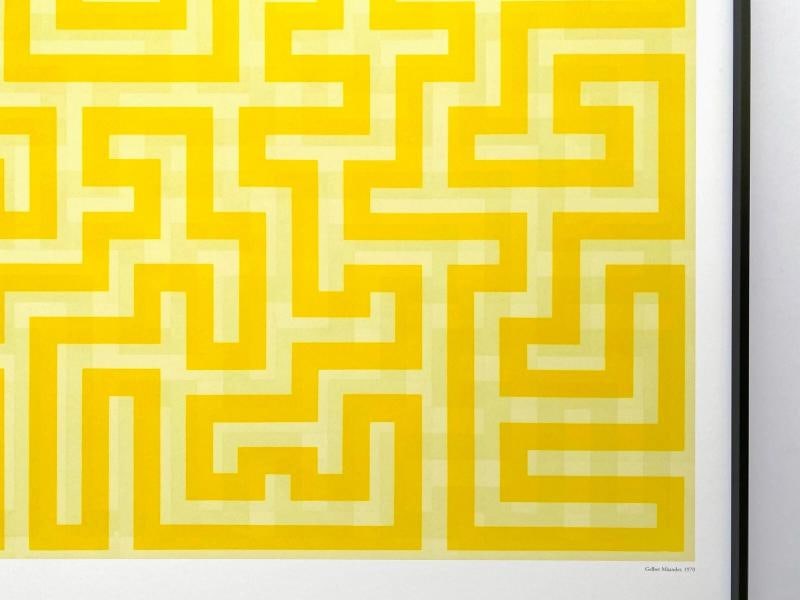 ANNI ALBERS RARE 1999 LITHOGRAPH PRINT FRAMED MCM POSTER " GELBER MAANDER " 1970 - 10