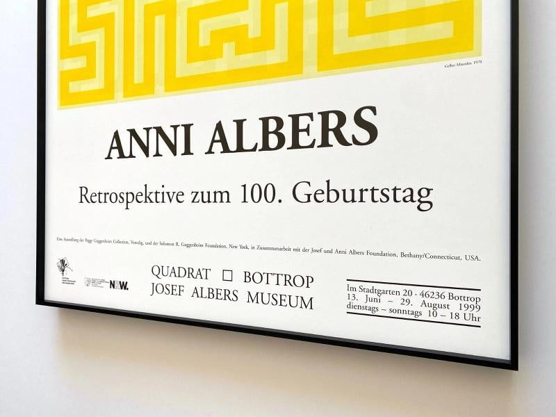 ANNI ALBERS RARE 1999 LITHOGRAPH PRINT FRAMED MCM POSTER " GELBER MAANDER " 1970 - 12