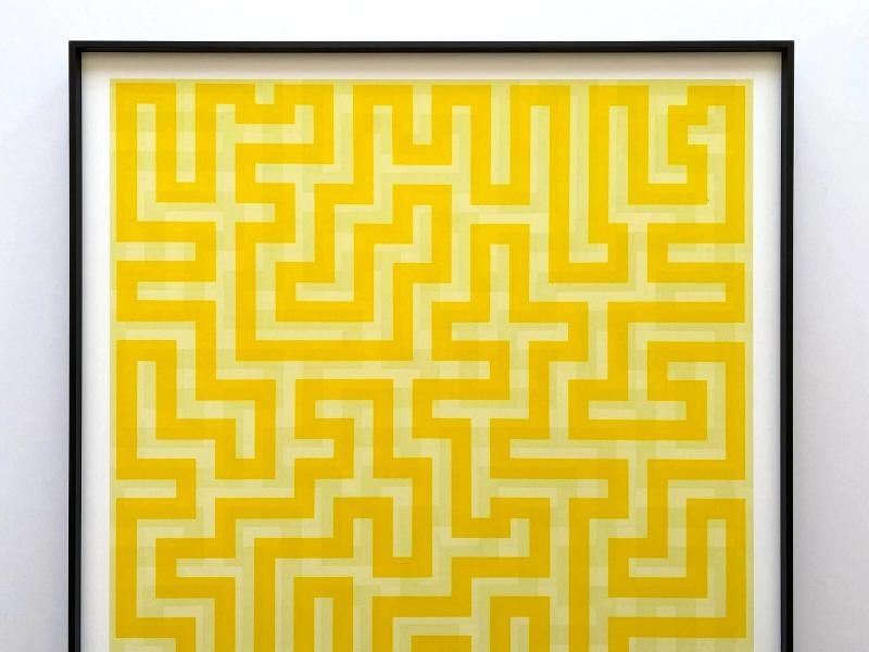 ANNI ALBERS RARE 1999 LITHOGRAPH PRINT FRAMED MCM POSTER " GELBER MAANDER " 1970 - 2