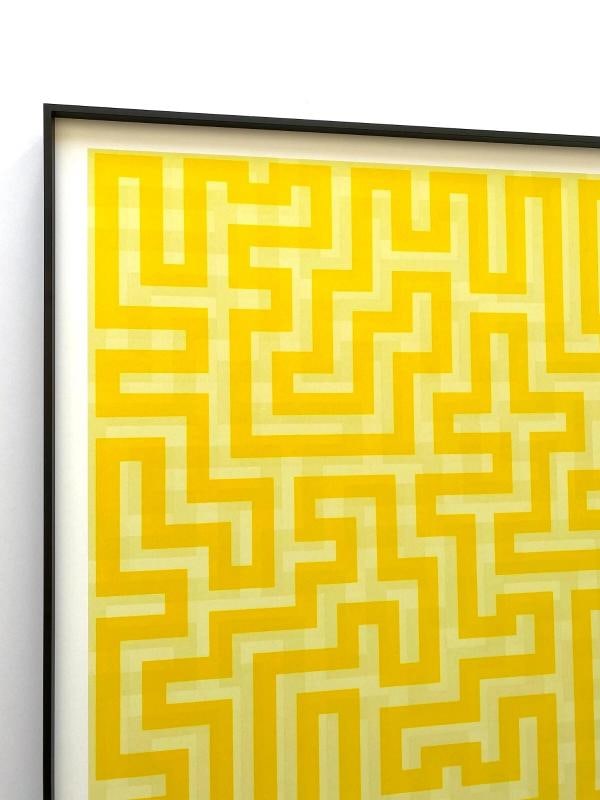 ANNI ALBERS RARE 1999 LITHOGRAPH PRINT FRAMED MCM POSTER " GELBER MAANDER " 1970 - 4