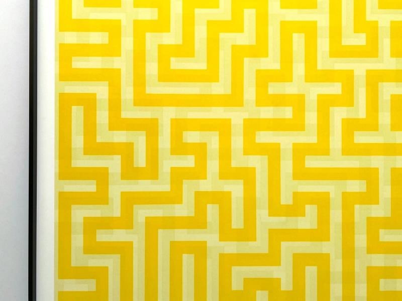 ANNI ALBERS RARE 1999 LITHOGRAPH PRINT FRAMED MCM POSTER " GELBER MAANDER " 1970 - 5