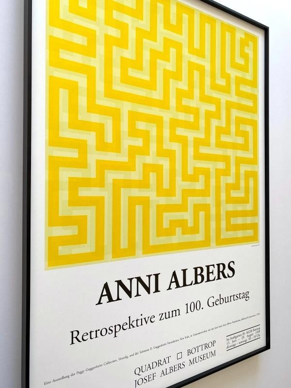 ANNI ALBERS RARE 1999 LITHOGRAPH PRINT FRAMED MCM POSTER " GELBER MAANDER " 1970 - 6
