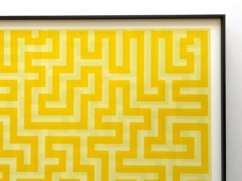 ANNI ALBERS RARE 1999 LITHOGRAPH PRINT FRAMED MCM POSTER " GELBER MAANDER " 1970 - 8