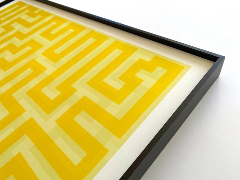 ANNI ALBERS RARE 1999 LITHOGRAPH PRINT FRAMED MCM POSTER " GELBER MAANDER " 1970 - 9