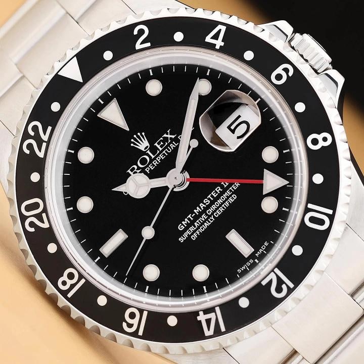 2002 ROLEX MENS GMT MASTER II 16710 BLACK DATE 40MM STAINLESS STEEL WATCH: Condition: Pre-owned - Good,Bezel Color: Black,Max Wrist Size: 7.1-7.25 in,Number of Jewels: 31 Jewels,Indices: Baton Indexes,Year Manufactured: 2000-2009,Gender: Men's,Bezel: Rotatable Stainless Stee