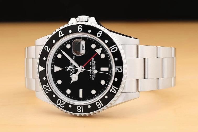 2002 ROLEX MENS GMT MASTER II 16710 BLACK DATE 40MM STAINLESS STEEL WATCH - 2