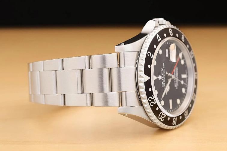 2002 ROLEX MENS GMT MASTER II 16710 BLACK DATE 40MM STAINLESS STEEL WATCH - 7