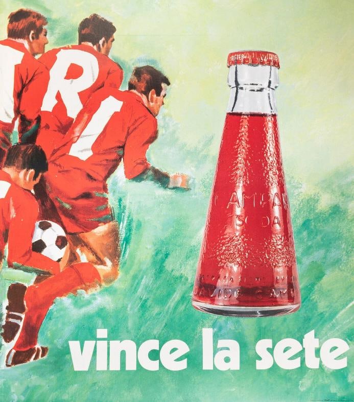 Original Vintage Poster - Pijoan - Campari Soda - Soccer - Liquor - circa 1970 - 2