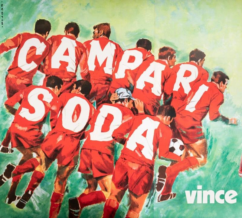 Original Vintage Poster - Pijoan - Campari Soda - Soccer - Liquor - circa 1970 - 3