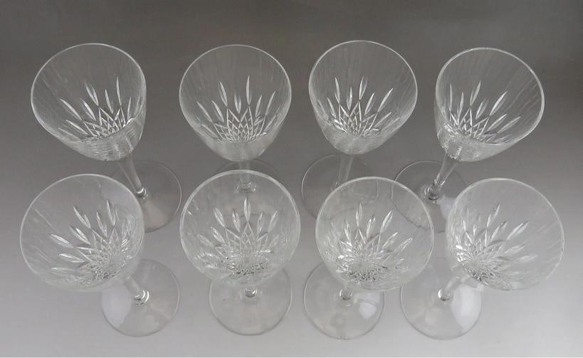 8 Vintage English Stuart Cambridge Cut Glass Crystal Champagne Flutes Glasses - 4