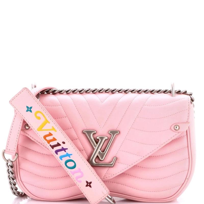 Louis Vuitton New Wave Chain Bag Quilted Leather MM: Condition: Pre-owned - Good,Brand: Louis Vuitton,Exterior Material: Leather,Style: Cross Body Bags,Exterior Color: Pink,Department: Women,Size: Mm,Accessories: With Strap Estimated Retail Price: