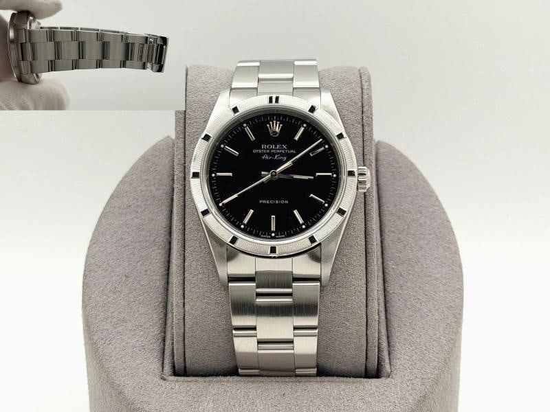 Rolex Air King Precision 14010M 14010 34mm Black Dial Stainless Steel: Condition: Pre-owned - Excellent,Bezel Color: Silver,Movement: Mechanical (Automatic),Seller Warranty: Yes,Indices: Stick Indexes,Year Manufactured: 2000-2009,Reference Number: 14010, 14010M,Band/Stra