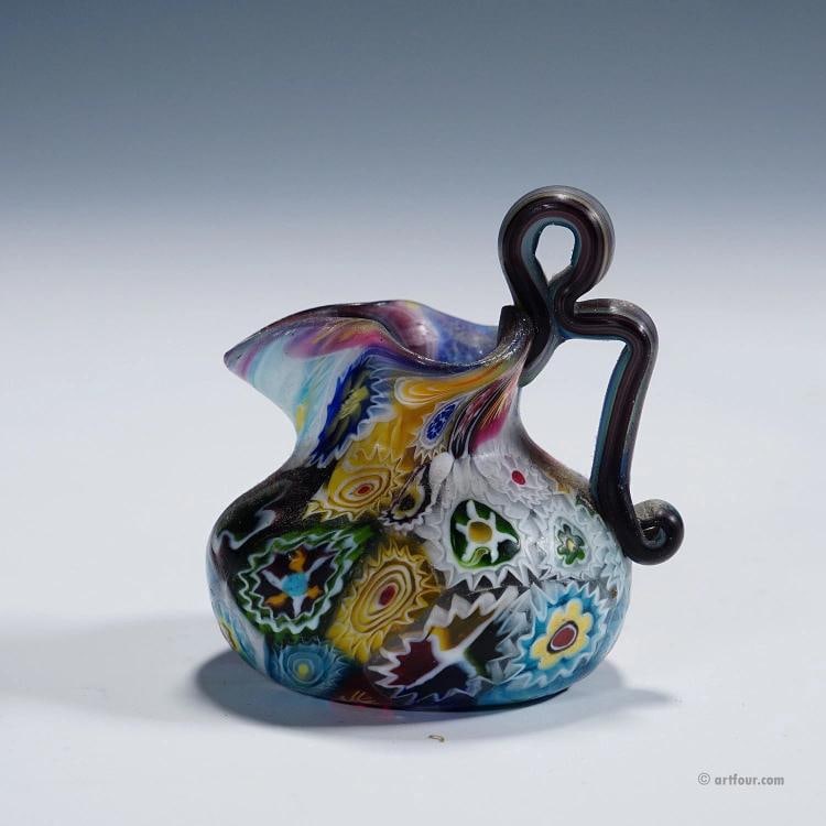 Set of Fife Antique Millefiori Vases by Fratelli Toso, Murano - 5