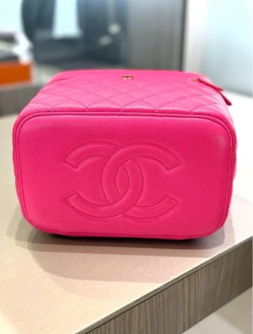 Chanel Large Vanity Top Handle Pink Caviar Gold Hardware w/ Detachable Mirror - 4