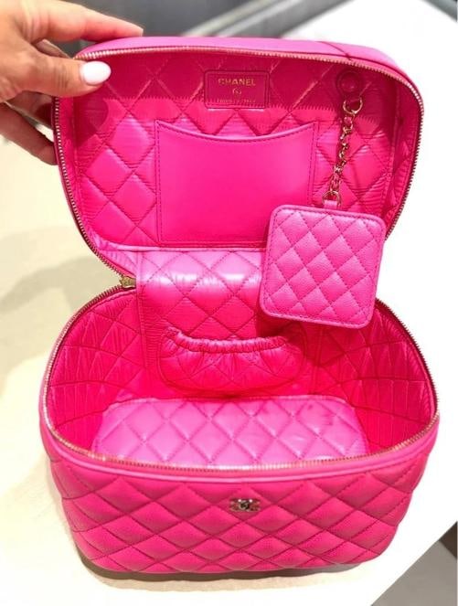 Chanel Large Vanity Top Handle Pink Caviar Gold Hardware w/ Detachable Mirror - 6