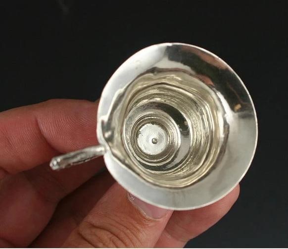 6 Quality Antique Italian Silver Demitasse Cups 1800s - 3