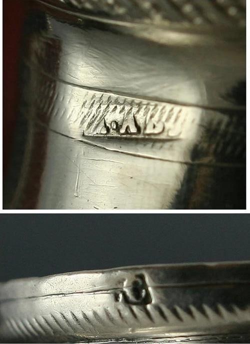 6 Quality Antique Italian Silver Demitasse Cups 1800s - 9
