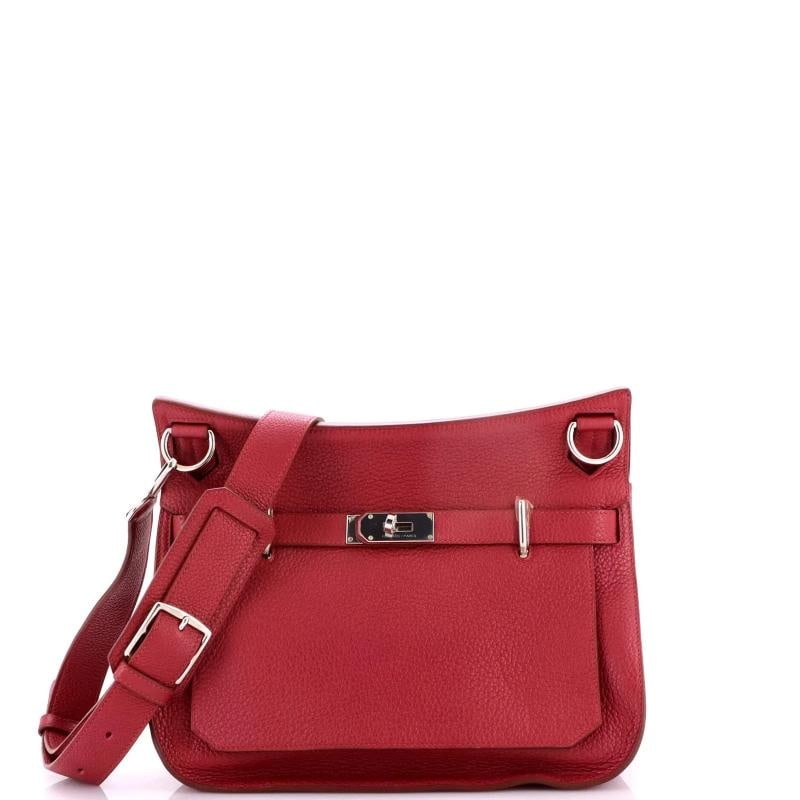 Hermes Jypsiere Bag Clemence 31: Condition: Pre-owned - Excellent,Brand: Hermes,Exterior Material: Leather,Style: Cross Body Bags,Exterior Color: Red,Department: Women,Size: 31,Accessories: With Strap Estimated Retail Price: $9,650