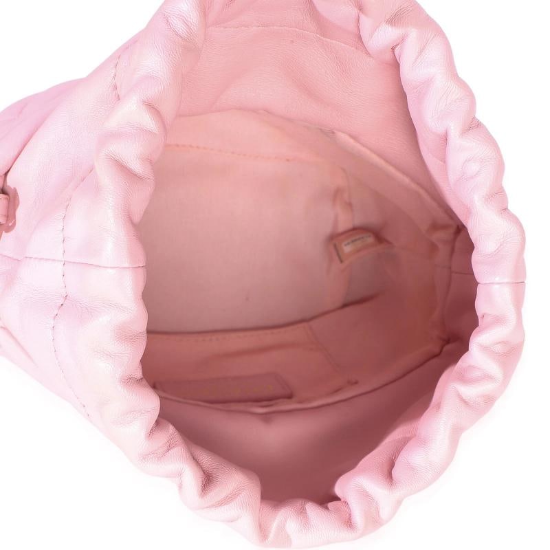 Chanel Pink Quilted Lambskin Pearl Drawstring Bucket Bag - 5