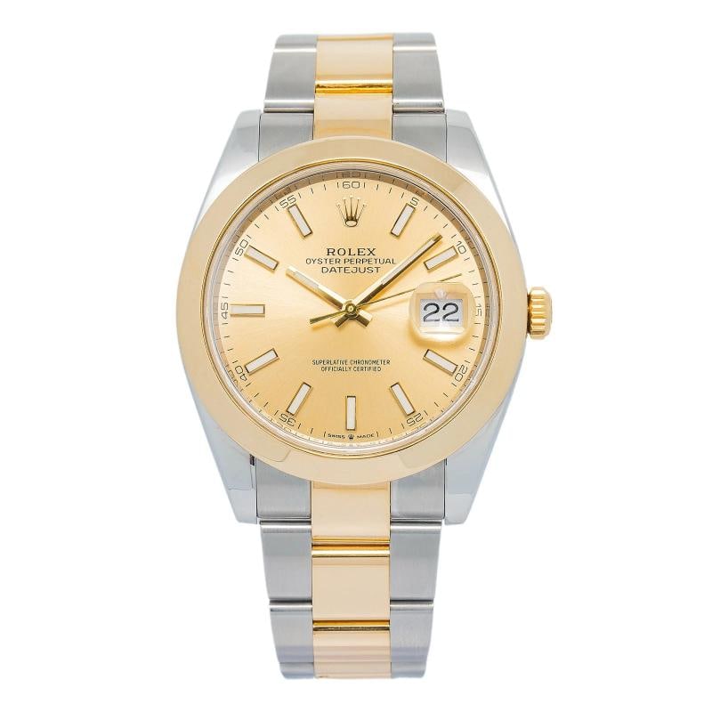 Rolex DateJust 126303 18k Yellow Gold Oyster Champagne Dial Auto Watch 41mm: Case Size 41mm Wrist Fit 7.25inches Box no Papers no Condition Ã¢â‚¬â€ Used - Good Full Specifications Brand Rolex Model Datejust Customized no Serial #
