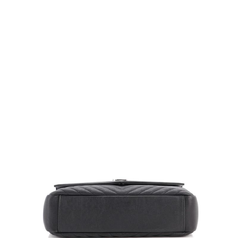 Saint Laurent Classic Monogram College Bag Matelasse Chevron Leather Large - 4