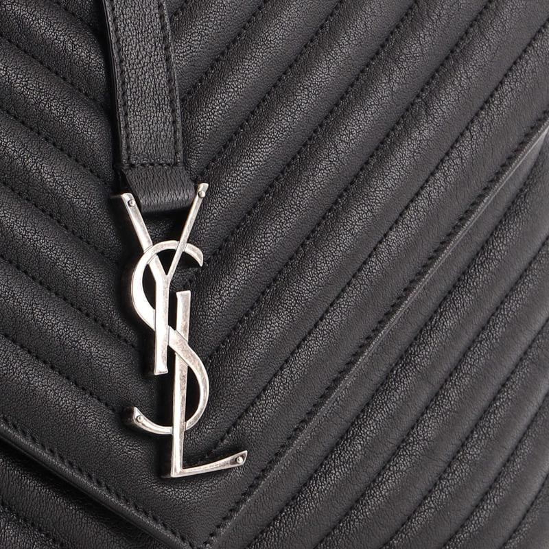 Saint Laurent Classic Monogram College Bag Matelasse Chevron Leather Large - 6