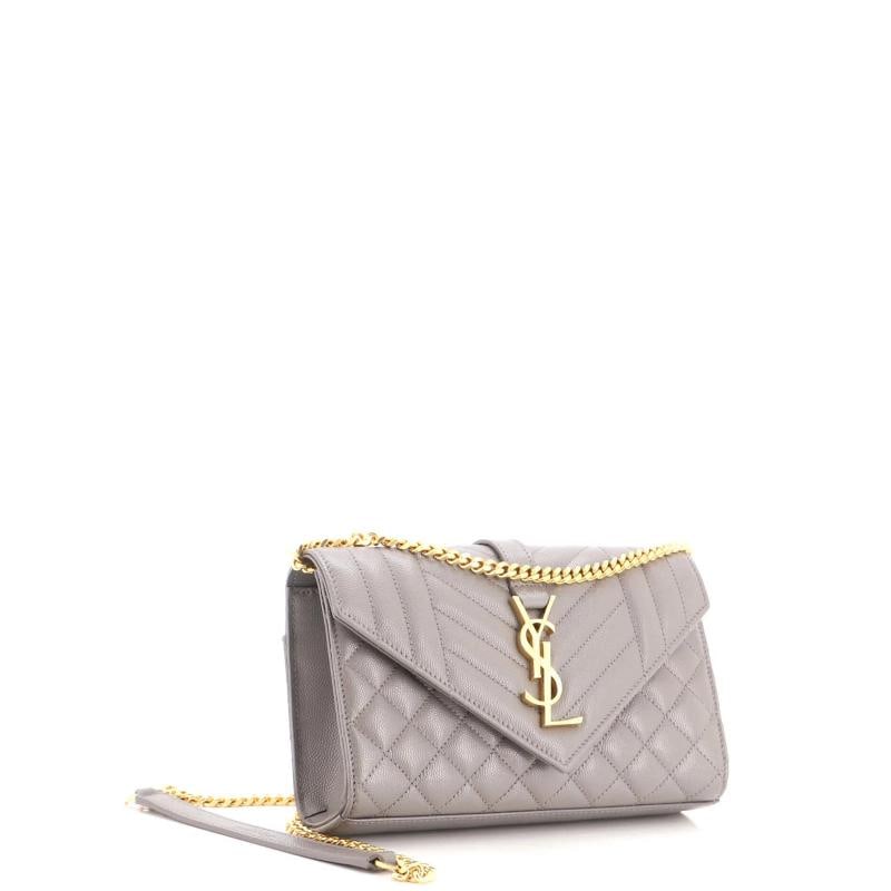 Saint Laurent Classic Monogram Envelope Satchel Mixed Matelasse Leather Small - 2
