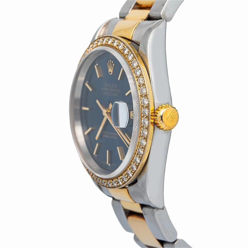 Rolex Datejust 16203 Oyster 18k YG Two Tone Diamond Auto Blue Dial watch 36mm - 3
