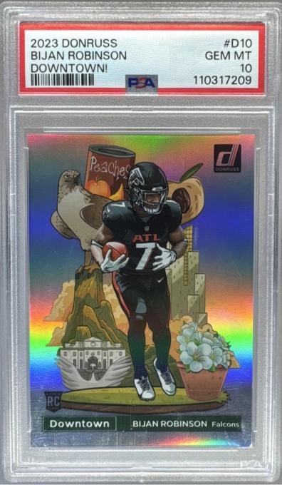 2023 Panini Donruss Bijan Robinson PSA 10 Downtown SSP Rookie: 2023 Panini Donruss Bijan Robinson PSA 10 Downtown SSP Rookie