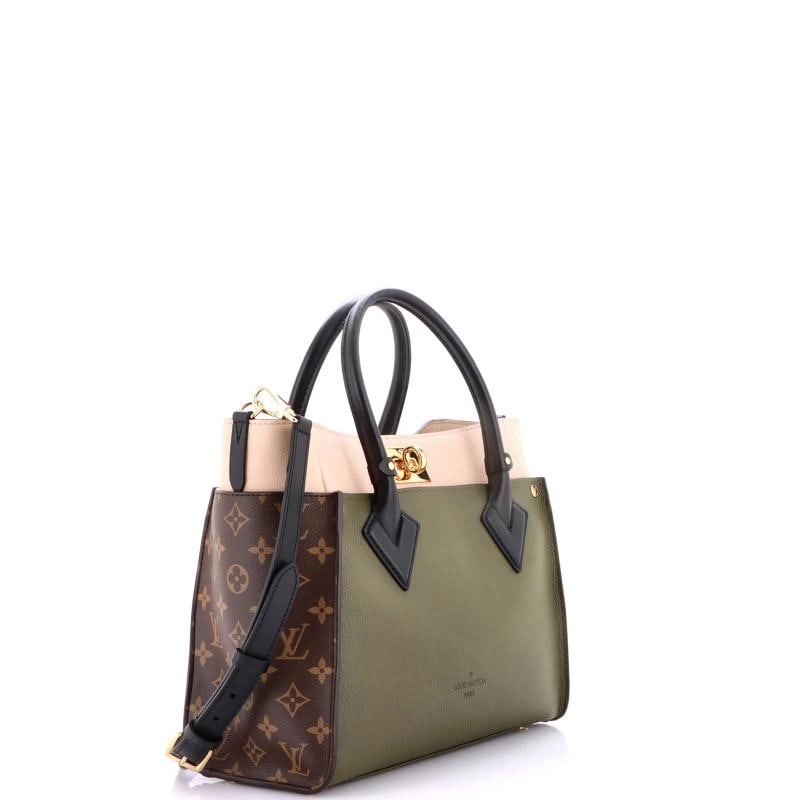 Louis Vuitton On My Side Tote Leather with Monogram Canvas MM - 2