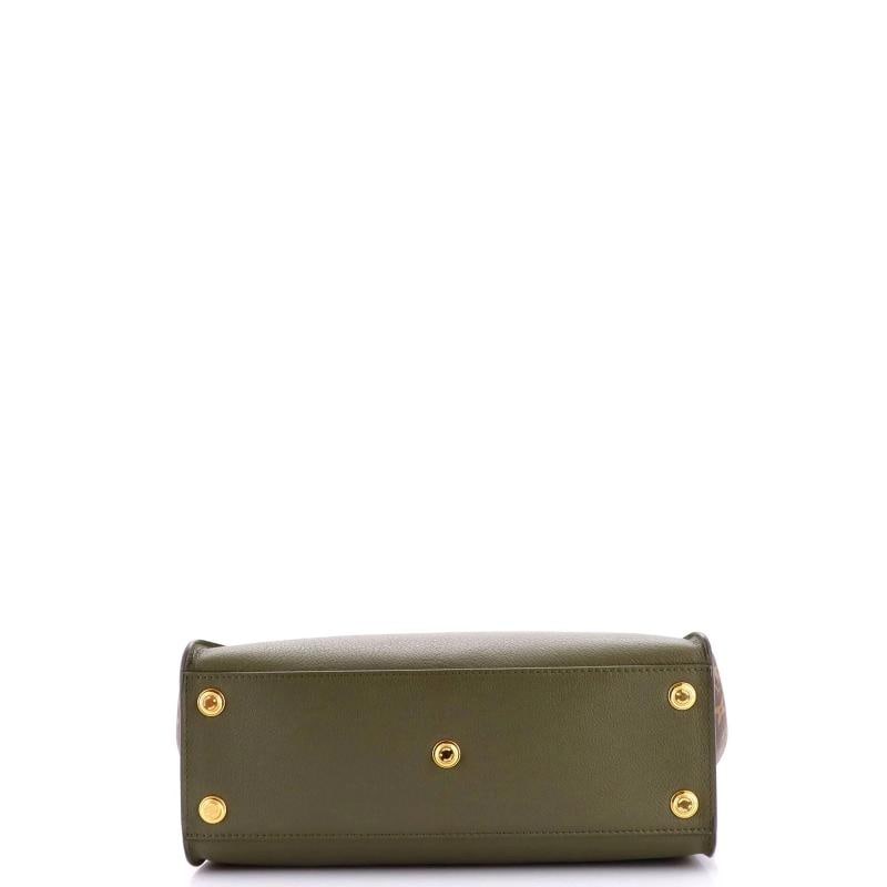 Louis Vuitton On My Side Tote Leather with Monogram Canvas MM - 4