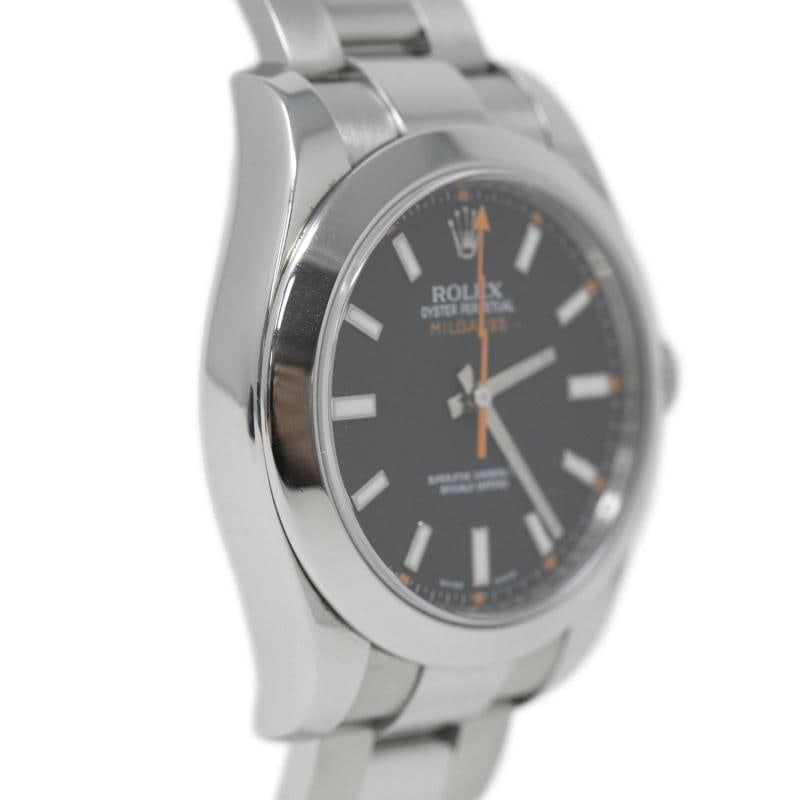 Rolex Milgauss 116400 2011 Card SS Oyster Black Dial Auto Men's Watch 40mm - 4