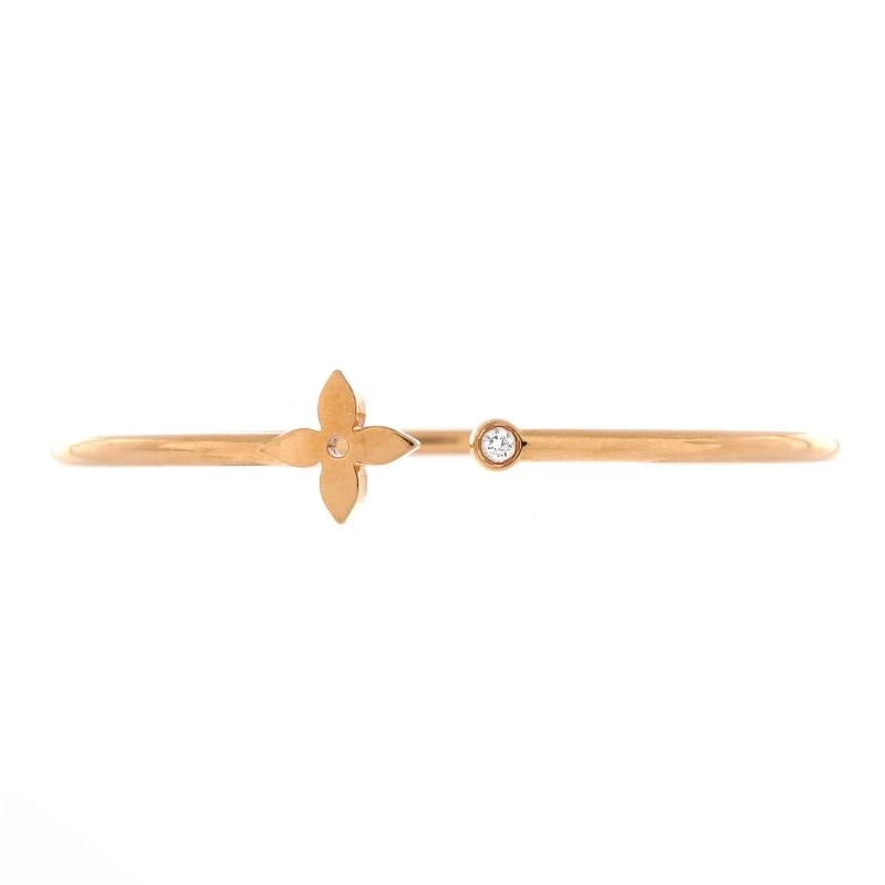 Louis Vuitton Idylle Blossom Twist Cuff Bracelet 18K Rose Gold with Diamond: Measurements: Circumference: 6.25 ", Width: 2.35 mm