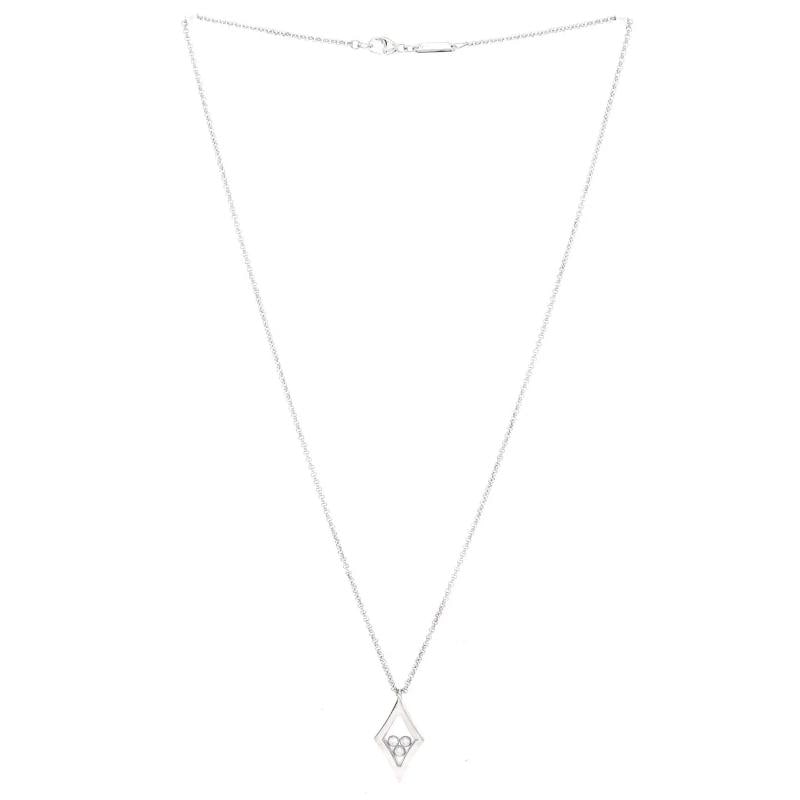 Chopard Happy Diamonds 3 Diamonds Drop Pendant Necklace 18K White Gold - 2
