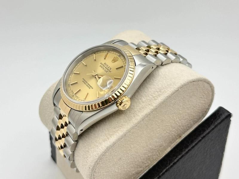 Rolex Datejust 16233 36mm Champagne Dial 18k Yellow Gold Stainless Steel - 4