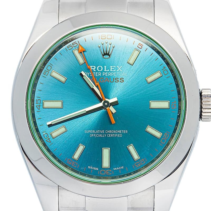 Rolex Milgauss 116400GV 2019 Card Green Crystal Auto Blue Dial Men's Watch 40MM - 2