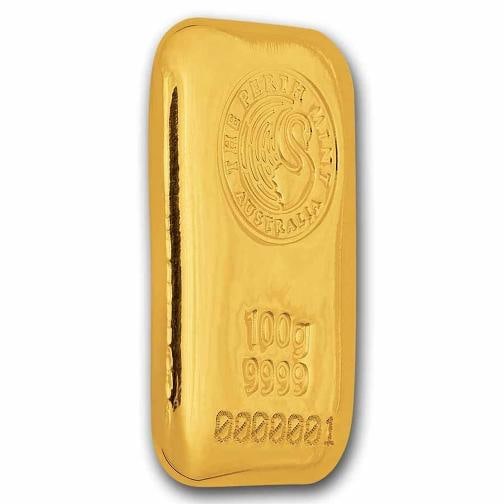 100 gram Gold Bar - Perth Mint (Cast, Serialized) - 4