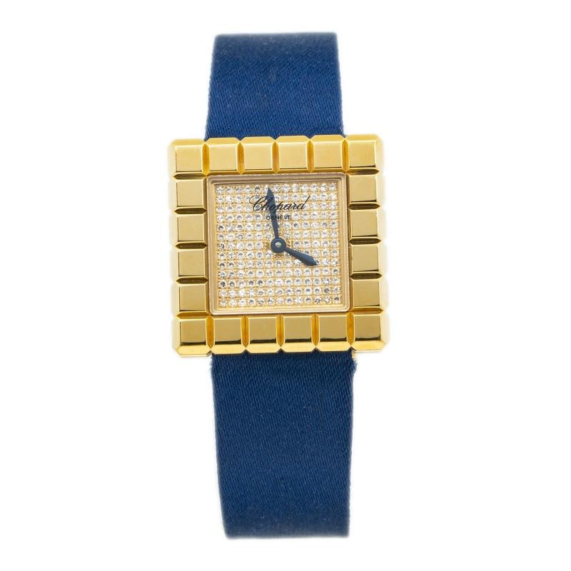 Chopard Ice Cube By De Grisobono 11/7407 18k YG Diamond Quartz Ladies Watch 25mm: Case Size 25x25mm Wrist Fit 7inches Box No Papers No Condition Ã¢â‚¬â€ Used - Good Full Specifications Brand Chopard Model Ice Cube By De Grisobono