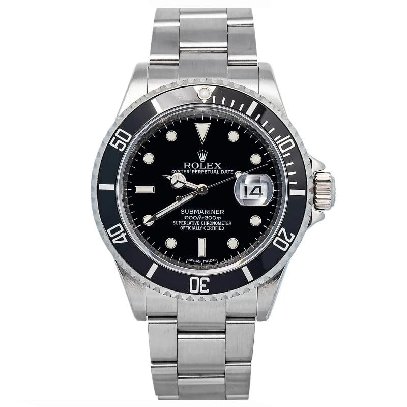 Rolex Submariner Date 16610 Oyster 2007 Card Auto Black Dial Men's Watch 40MM: Case Size 40mm Wrist Fit 19mm Box NO Papers Yes (2007) Condition Ã¢â‚¬â€ Pre-owned Full Specifications Brand Rolex Model Submariner Date Customized No Serial