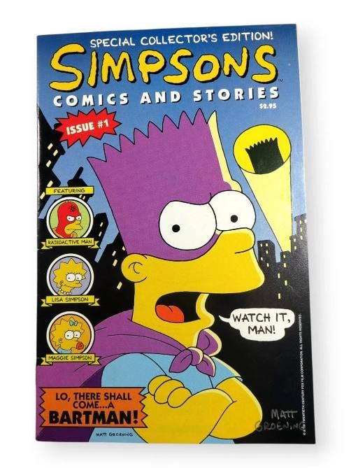 Matt Groening Signed Autographed Comic Book The Simpsons Issue #1 BAS AE94723: Matt Groening Signed Autographed Comic Book The Simpsons Issue #1 BAS AE94723
