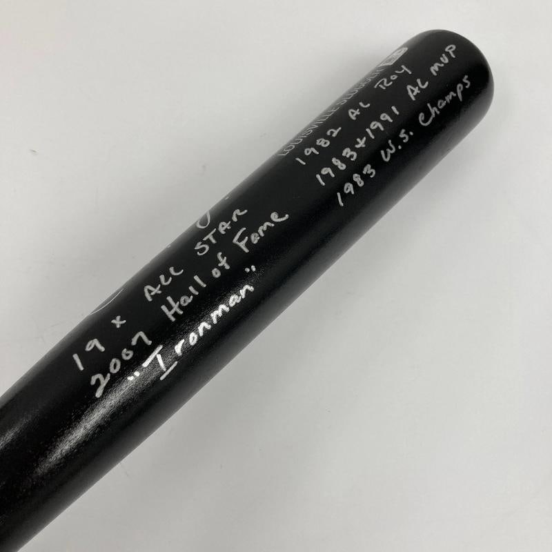 Cal Ripken Jr. Signed Heavily Inscribed STATS Baseball Bat MLB & Fanatics Holo - 2