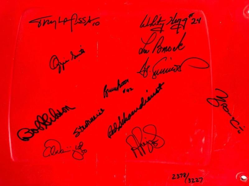 Albert Pujols Stan Musial Bob Gibson Signed St. Louis Cardinals Seatback BAS - 2