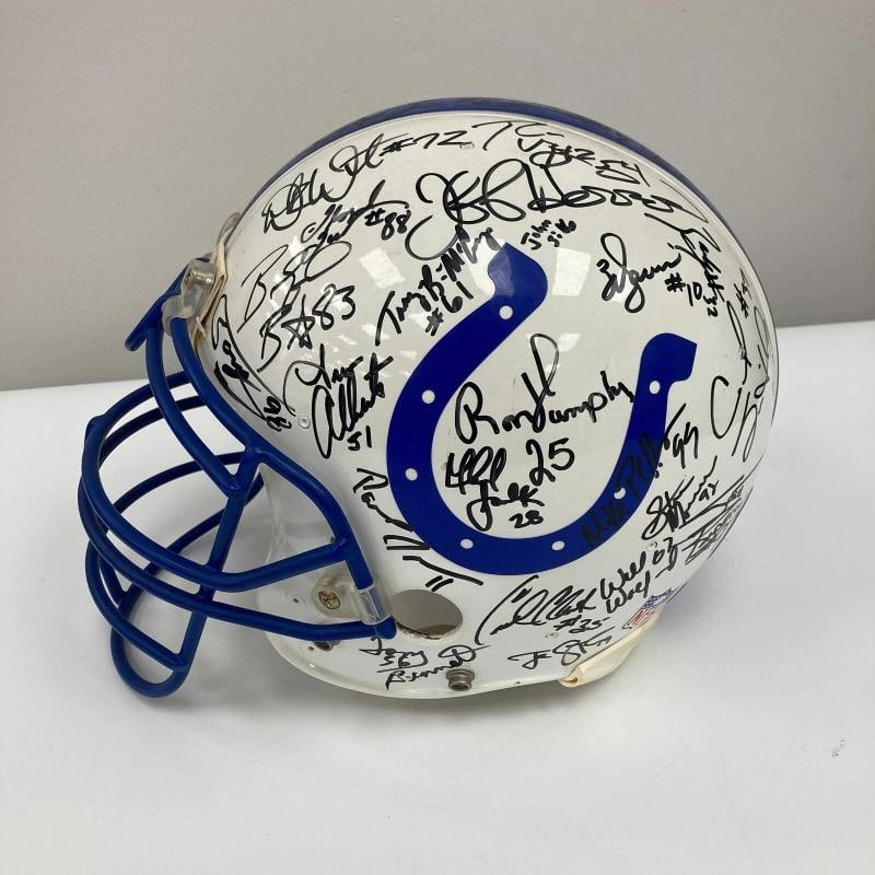 1995 Indianapolis Colts Team Signed Authentic Game Issued Helmet JSA COA - 3