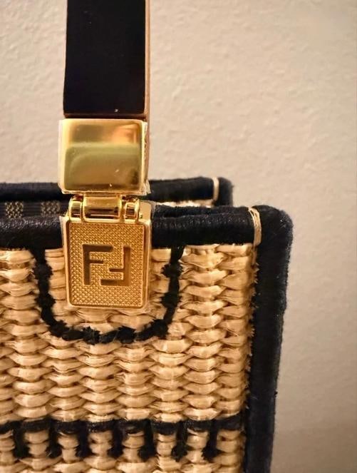Fendi Mini Sunshine Shopper Tote Raffia w/Strap - 10