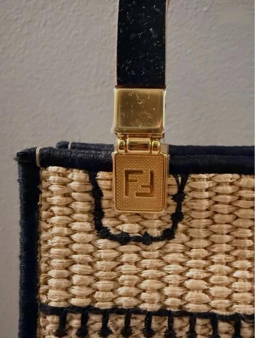 Fendi Mini Sunshine Shopper Tote Raffia w/Strap - 11