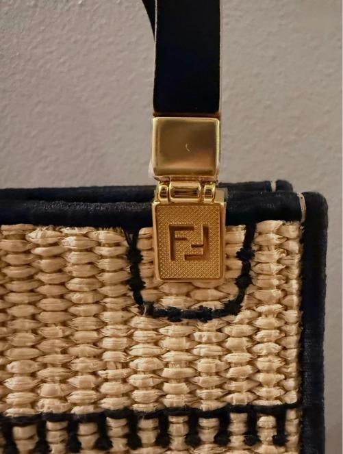 Fendi Mini Sunshine Shopper Tote Raffia w/Strap - 12