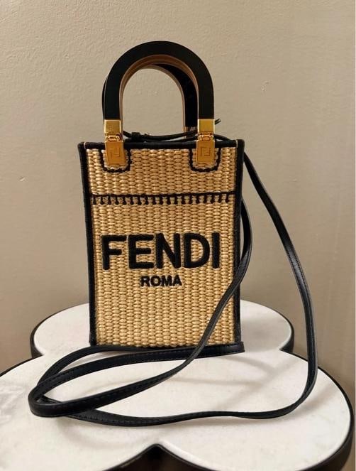 Fendi Mini Sunshine Shopper Tote Raffia w/Strap - 17